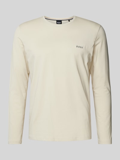 BOSS Longsleeve mit Label-Stitching Ecru 1