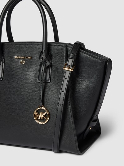 MICHAEL Michael Kors Torba tote ze skóry bydlęcej z zawieszką z logo model ‘AVRIL’ Czarny 3