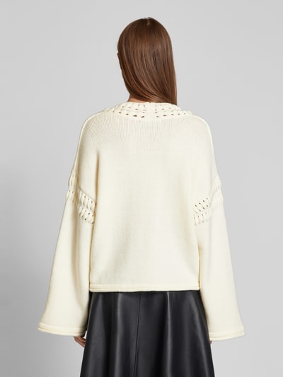 Copenhagen Muse Oversized gebreide pullover met V-hals, model 'YARI' Offwhite - 5