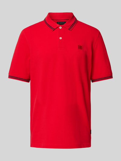 bugatti Poloshirt mit Kontrastbesatz Rot 2