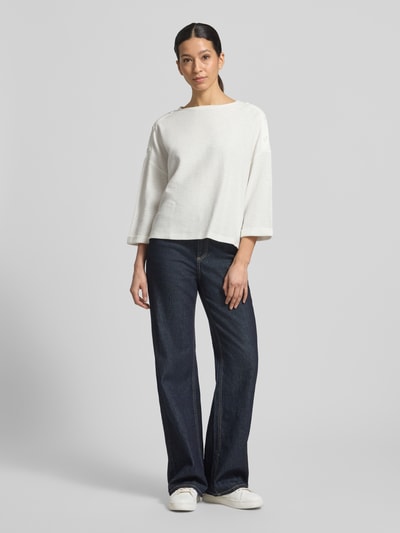 Tom Tailor loose fit 3/4-shirt van katoenmix met modal-aandeel Offwhite - 1
