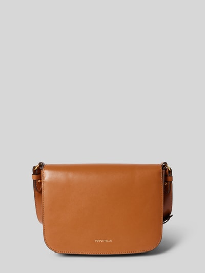 Coccinelle Crossbody Bag aus Leder mit Label-Detail Cognac 4