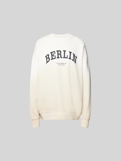 Lala Berlin Oversized Sweatshirt mit Statement-Print Ecru 2