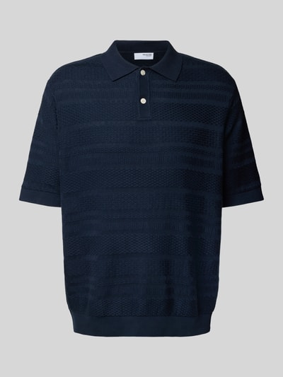 SELECTED HOMME Relaxed Fit Poloshirt aus reiner Baumwolle Modell 'FOAM' Dunkelblau 2