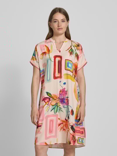 Emily Van den Bergh Knielanges Kleid mit Tunikakragen Rose 4