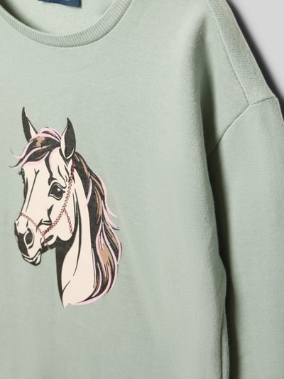 Blue Seven Sweatshirt mit Motiv-Print Mint 2