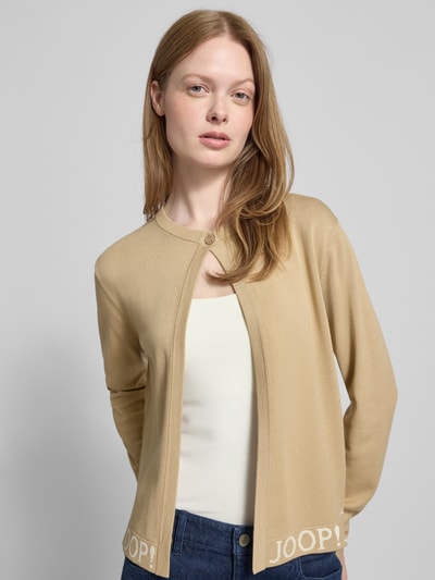 JOOP! Gebreid jack met knoopsluiting, model 'Kona' Zand - 3