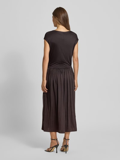 OPUS Midi-jurk van viscose in een 2-in-1-look, model 'Wabella' Chocoladebruin - 5