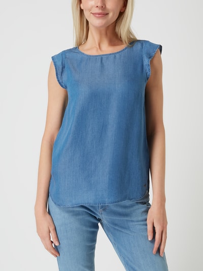 Tom Tailor Denim Top bluzkowy z lyocellu  Jeansowy niebieski 4