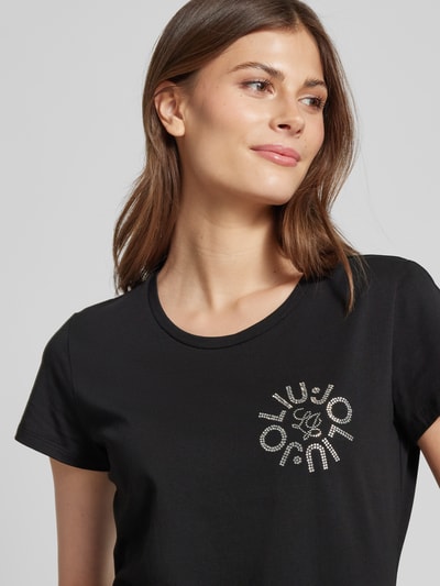 Liu Jo White T-Shirt mit Label-Detail Black 3