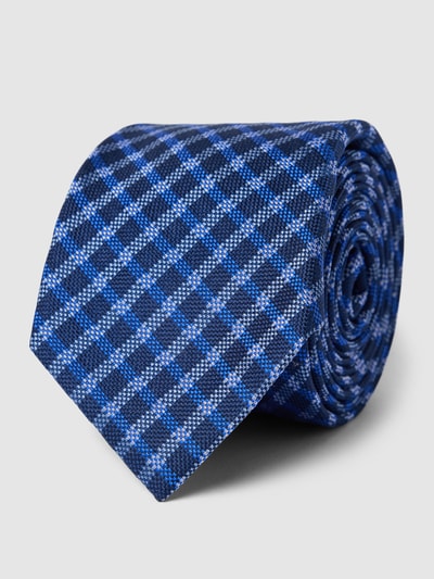 Tommy Hilfiger Tailored Krawat jedwabny ze wzorem na całej powierzchni model ‘WOVEN GINGHAM’ Jasnoszary 1