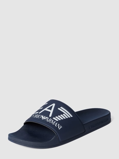 EA7 Emporio Armani Slides mit Label-Print Dunkelblau 2