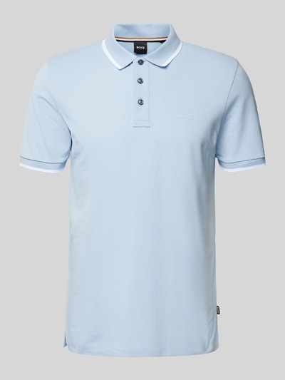 BOSS Poloshirt mit Kontraststreifen Modell 'Parlay' Bleu 2