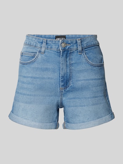 Pieces Straight Leg Jeansshorts im 5-Pocket-Design Modell 'PEGGY' Jeansblau 2