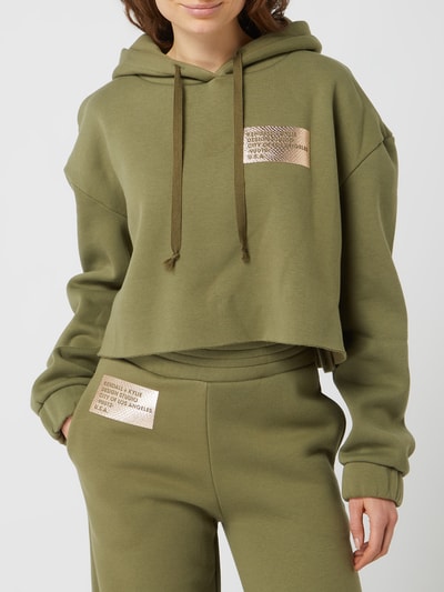 Kendall & Kylie Korte hoodie van katoenmix Olijfgroen - 4