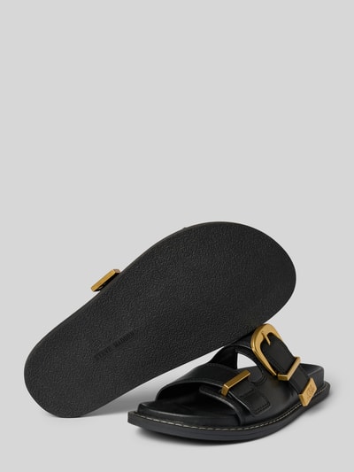 Steve Madden Slippers met doornsluiting en labeldetail, model 'ARCH' Zwart - 4