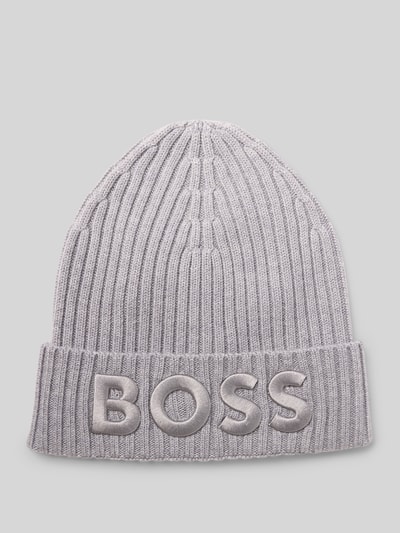 BOSS Beanie van zuivere scheerwol, model 'LARA_HAT' Middengrijs - 1