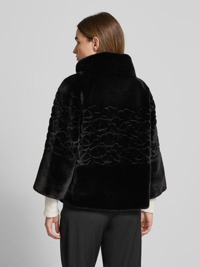 Marc Cain Kurtka z obszyciem ze sztucznego futra Czarny 5