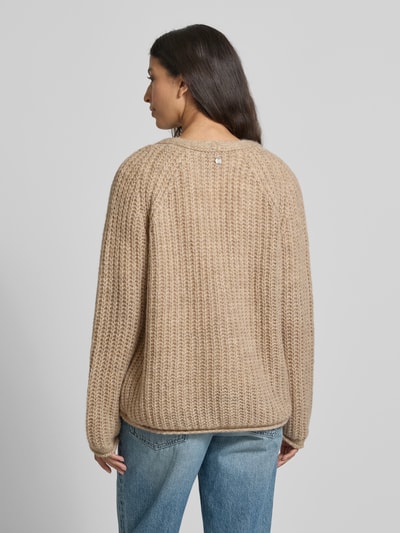 Smith and Soul Oversized gebreid jack met knoopsluiting Offwhite gemêleerd - 5