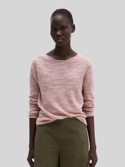 Marc O'Polo Slim Fit Pullover aus Baumwoll-Leinen-Mix Rosa 4