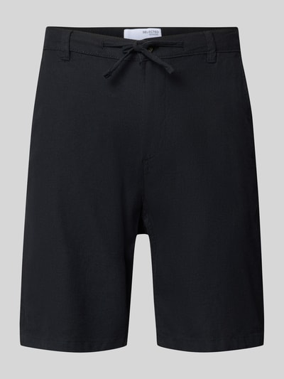 Selected Homme Slim Fit Bermudas aus Baumwoll-Leinen-Mix Modell 'BRODY' Black 2