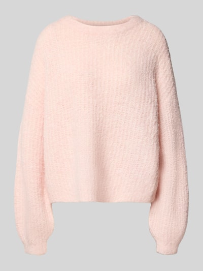 Produktfoto, effen kleuren pullover met ronde hals in gebreide look, lange mouwen met elastische mouwboord, rompzoom elastisch, wolmix, Pullover met structuur oppervlak model 'CARMEN' van VERO MODA