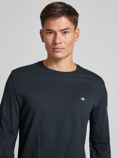 Gant Longsleeve mit Label-Stitching Black 3