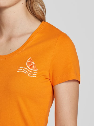 s.Oliver RED LABEL T-shirt z nadrukowanym motywem Pomarańczowy 3