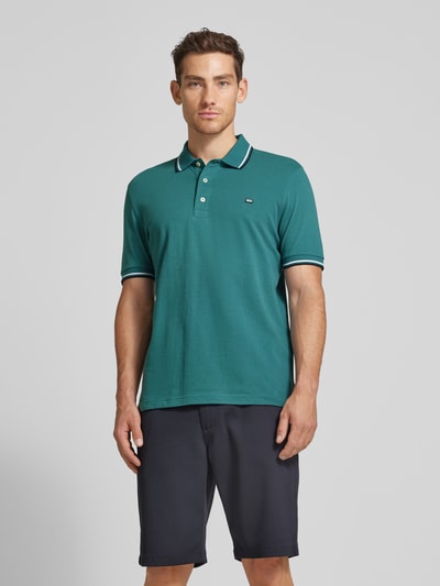 Christian Berg Men Poloshirt mit Label-Detail Metallic Gruen 4