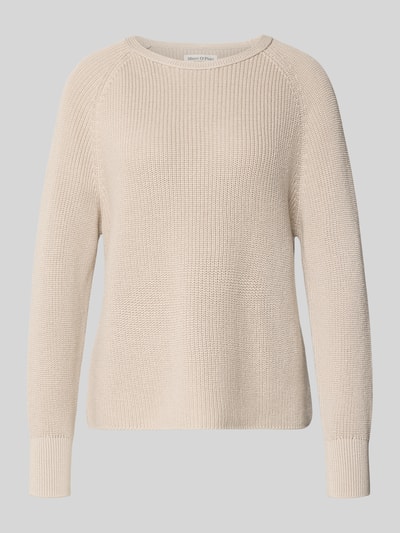 Produktfoto, Regular Fit Strickpullover aus reiner Baumwolle von Marc O'Polo in Optik: Unifarben, Materialverarbeitung: Strick, Farbe Beige