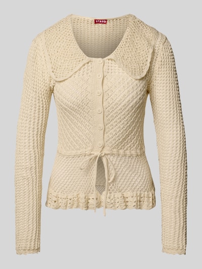 Staud Cardigan mit Lochmuster Modell 'VIENNA' Ecru 2