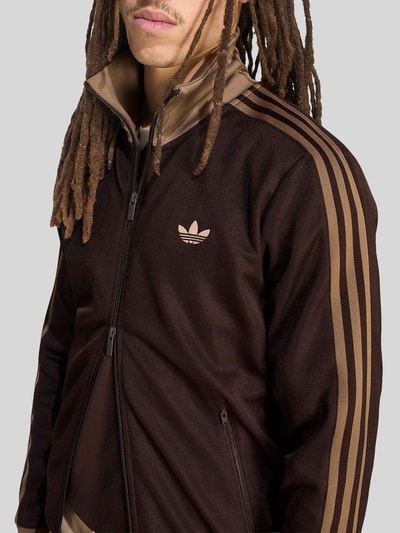 adidas Originals regular fit sweatjack van katoenmix model 'BECKENBAUER TT' Donkerbruin - 3