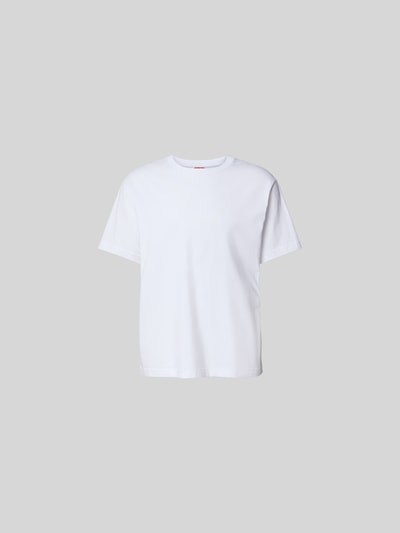 Produktfoto, weißes T-Shirt mit Rundhalsausschnitt von Kenzo aus reiner Baumwolle im Relaxed Fit, mit Logo-Stitching, kurzärmeliges Design.
