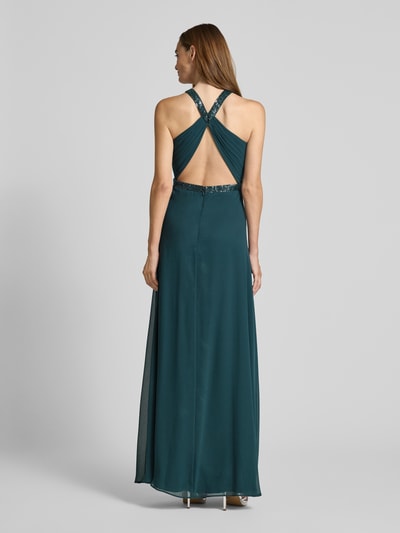 V.M. Avondjurk met plooien en cut-out aan de achterkant Donkergroen - 5