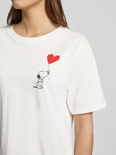 Jake*s Casual T-Shirt mit Peanuts®-Print Offwhite 3