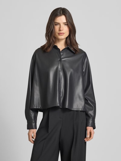 someday. Kurtka koszulowa w skórzanym wyglądzie o kroju relaxed fit model 'Zeather' Antracytowy 4