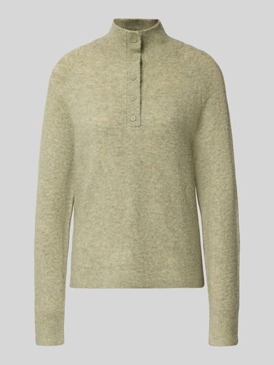 OPUS Gebreide pullover met opstaande kraag en knoopsluiting, model 'Plutton' Mintgroen - 2