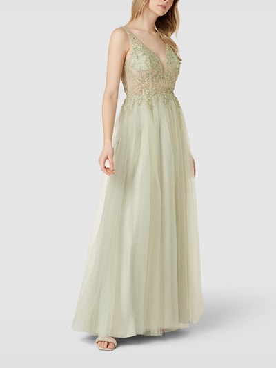 Laona Abendkleid mit Ziersteinbesatz Mint 1