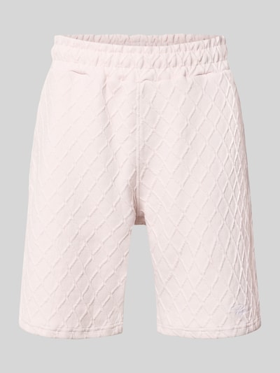 Produktfoto, Relaxed Fit Sweatshorts mit Strukturmuster Modell 'Jovren' von Pegador in hellbeige, elastischer Baumwoll-Mix, strukturierte Oberfläche