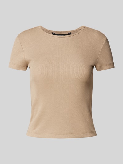 Vero Moda Kurzarm T-Shirt mit Metall-Effekt-Garn Modell 'CHLOE' Silber Melange 2