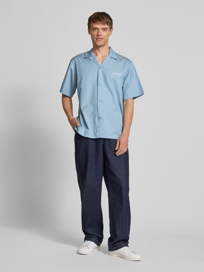 Carhartt Work In Progress Regular fit vrijetijdsoverhemd met labelstitching Lichtblauw - 1