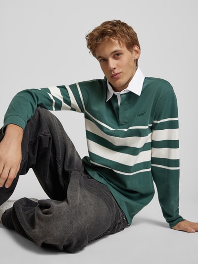 Levi's® Sweatshirt met platte kraag, model 'UNION RUGBY' Olijfgroen - 3