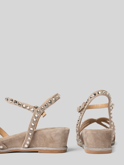 ALMA EN PENA Leren sandalen met siersteentjes Taupe - 2