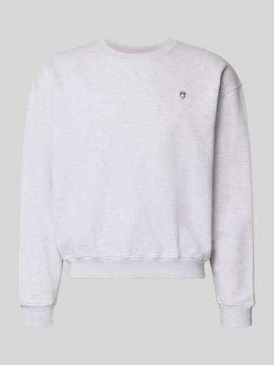 POMPEII BRAND Bluza z detalem z logo model ‘EMILIO’ Jasnoszary melanż 2