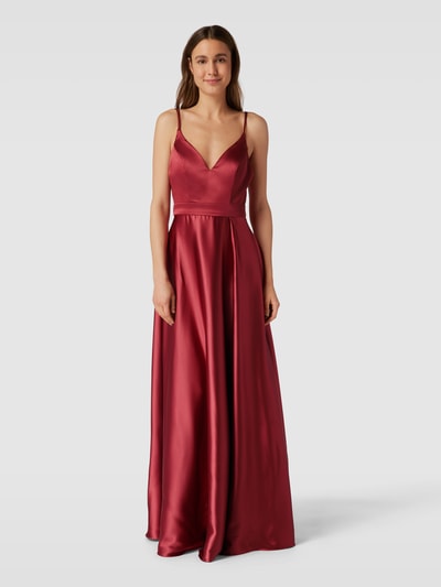 Luxuar Abendkleid mit Taillenpasse Rostrot 1