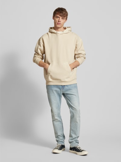 Hugo Blue Hoodie mit Label-Badge Modell 'Neliso' Beige 1