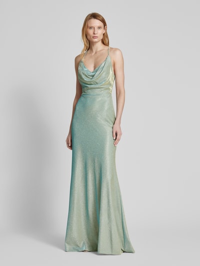 Unique Abendkleid mit Wasserfall-Ausschnitt Mint 4