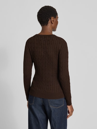 Gant Strickcardigan mit Zopfmuster Mittelbraun 5