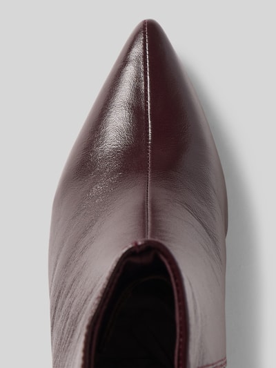 Steve Madden Botki ze skóry bydlęcej nappa z niską szpilką Bordowy 3