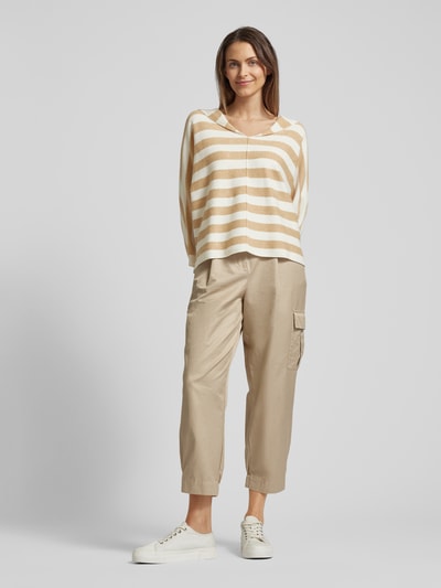 Tom Tailor Pullover mit Streifenmuster und 3/4-Arm Beige 1